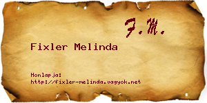 Fixler Melinda névjegykártya